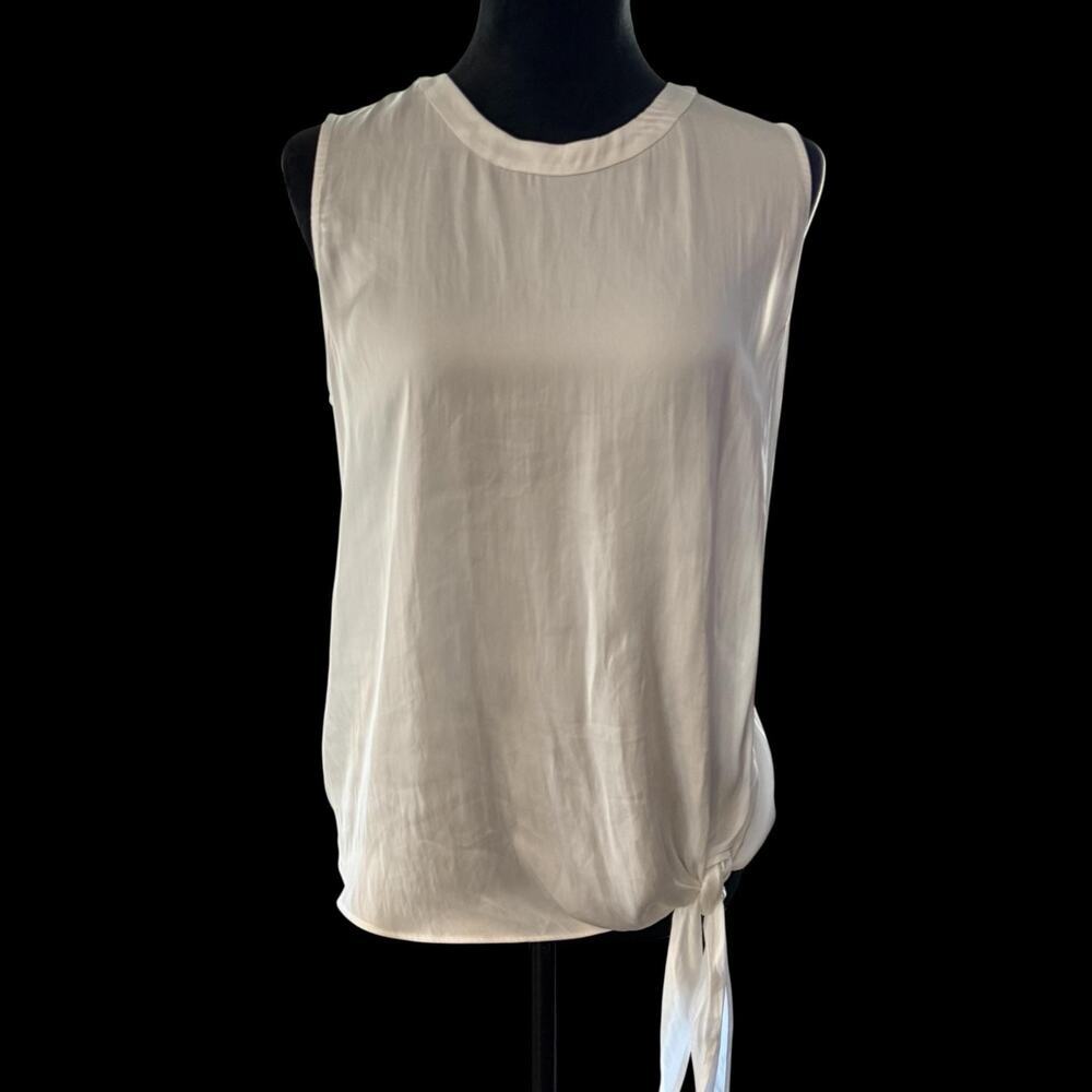 Express Women's white Sleeveless Top Size Large Side‎ tie detail NWT